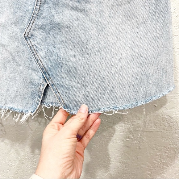 Madewell Skirt Women's 26 Rigid Denim A-Line Mini Cutout Edition K0068 - Picture 6 of 9